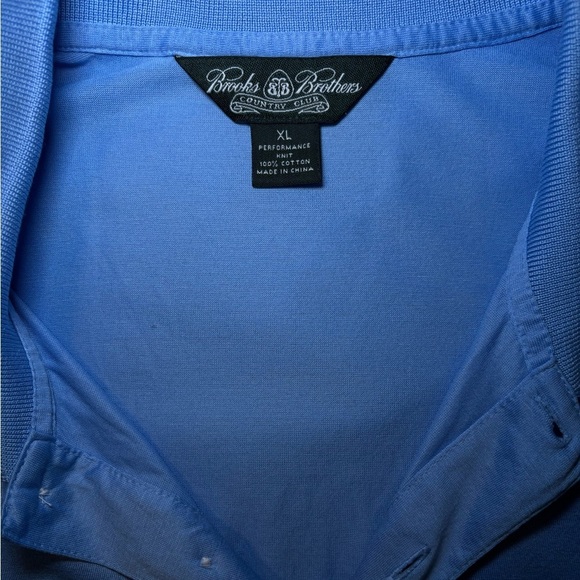 Brooks Brothers - Blue Polo Shirt 100% Cotton in Size XL - Picture 3 of 7